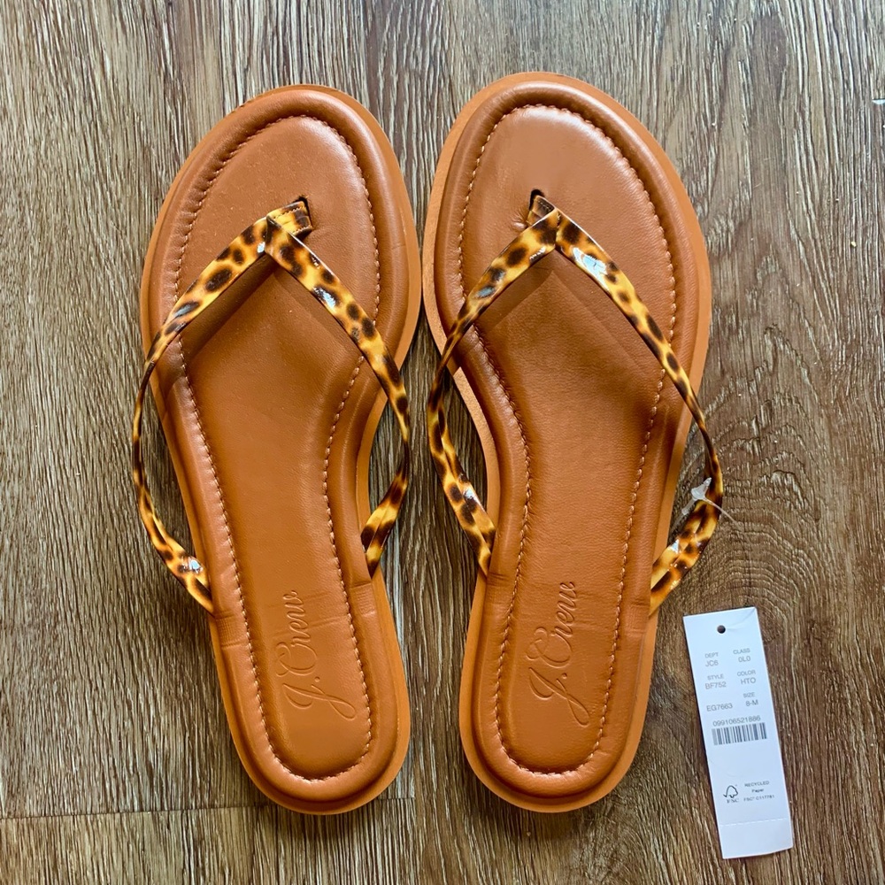 NWT J. Crew Sorrento Leather Thong Sandals